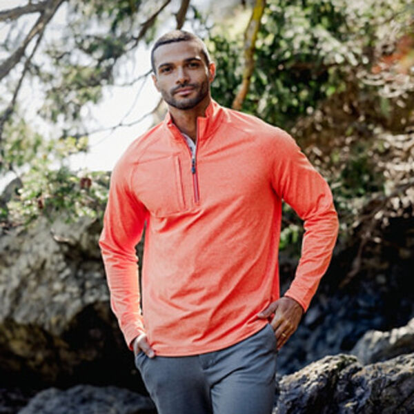Cutter & Buck Adapt Eco Knit Heather Mens Big & Tall Quarter Zip Pullover Miniaturansicht