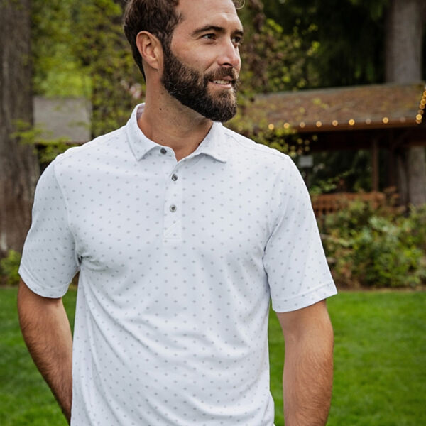 Cutter & Buck Virtue Eco Pique Tile Print Recycled Mens Big & Tall Polo Miniaturansicht