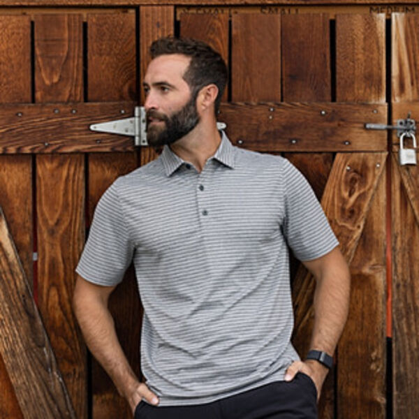 Cutter & Buck Forge Eco Heather Stripe Stretch Recycled Mens Big & Tall Polo Miniaturansicht
