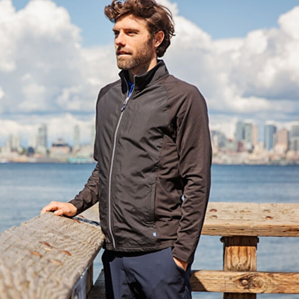 Cutter & Buck Adapt Eco Knit Hybrid Recycled Mens Full Zip Jacket Miniaturansicht