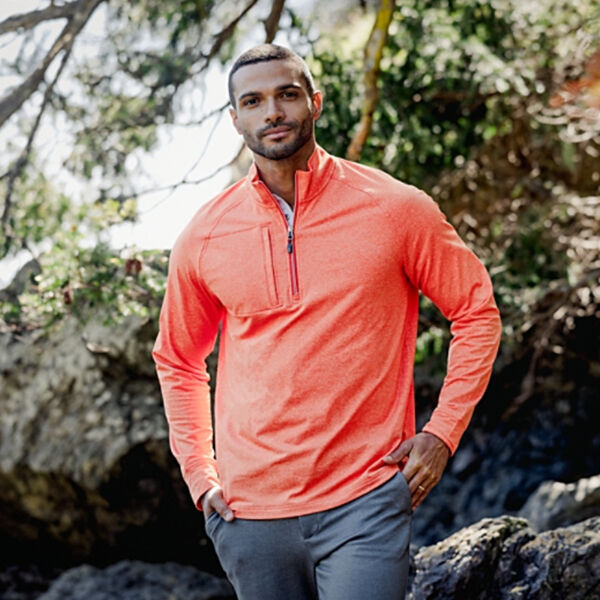Cutter & Buck Adapt Eco Knit Heather Mens Quarter Zip Pullover Miniaturansicht