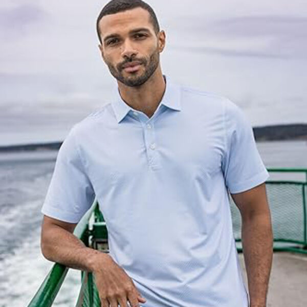 Cutter & Buck Pike Eco Symmetry Print Stretch Recycled Mens Polo Miniaturansicht