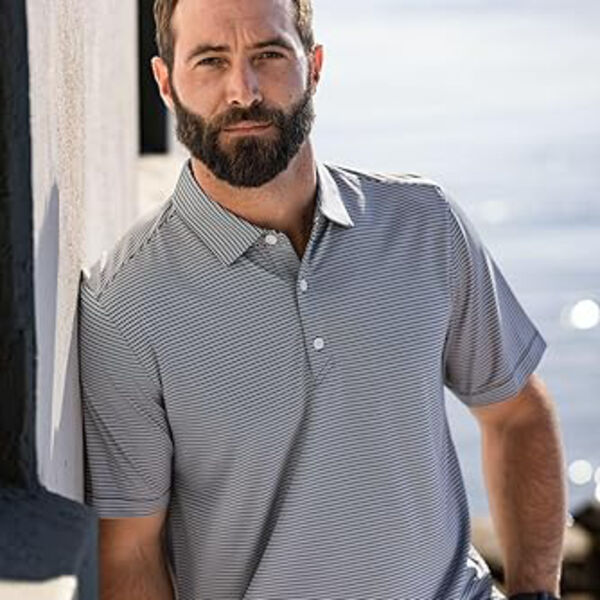 Cutter & Buck Forge Eco Double Stripe Stretch Recycled Mens Polo Miniaturansicht