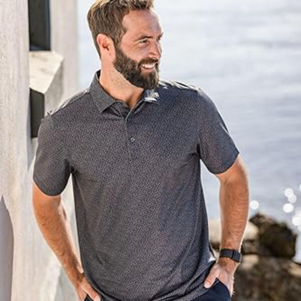 Cutter & Buck Pike Eco Pebble Print Stretch Recycled Mens Polo Miniaturansicht