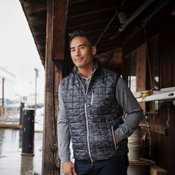 Cutter & Buck Rainier PrimaLoft Mens Eco Insulated Full Zip Printed Puffer Vest Miniaturansicht