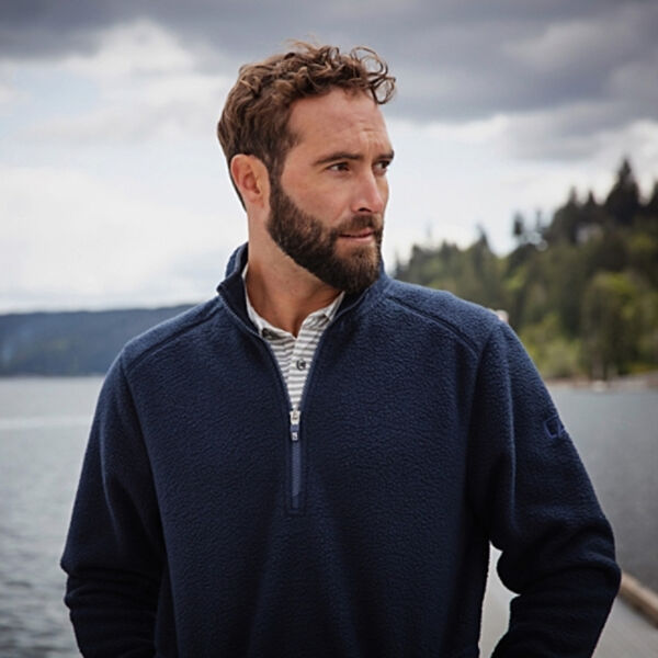 Cutter & Buck Cascade Eco Sherpa Fleece Mens Quarter Zip Jacket Miniaturansicht