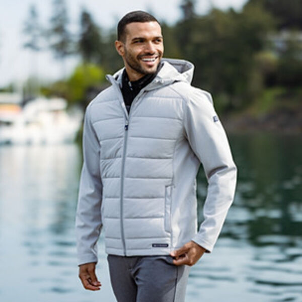 Cutter & Buck Evoke Hybrid Eco Softshell Recycled Full Zip Mens Hooded Jacket Miniaturansicht