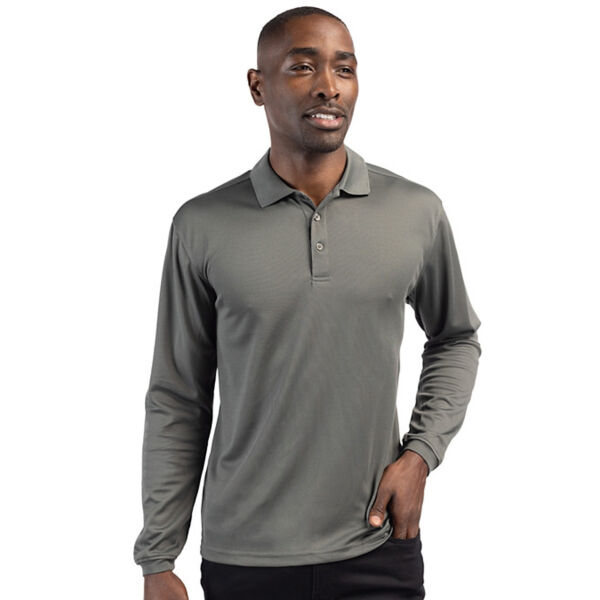 Clique Spin Eco Performance Pique Long Sleeve Mens Polo Miniaturansicht