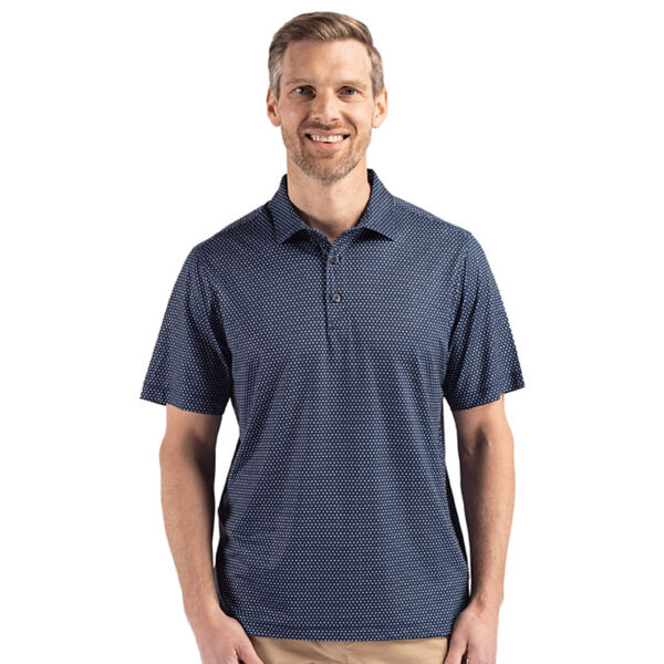 Cutter & Buck Pike Eco Shadow Check Print Recycled Mens Big & Tall Polo Miniaturansicht