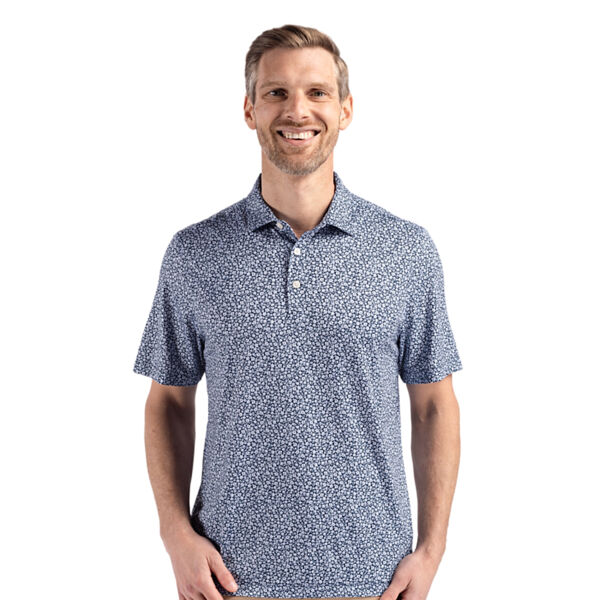 Cutter & Buck Pike Eco Flora Print Recycled Mens Big & Tall Polo Miniaturansicht