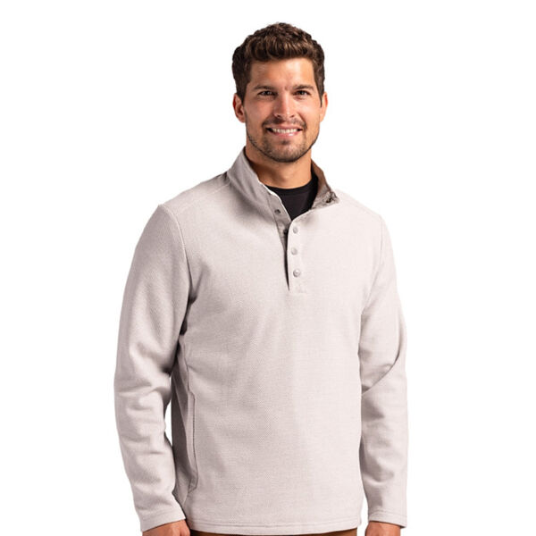 Cutter & Buck Hunts Point Eco Textured Fleece Recycled Mens Snap Pullover Miniaturansicht