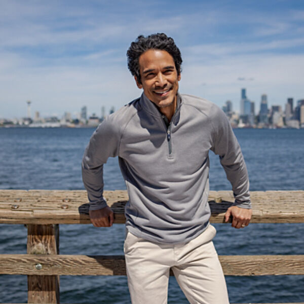 Cutter & Buck Peshastin Eco Fleece Recycled Mens Half Zip Pullover Miniaturansicht