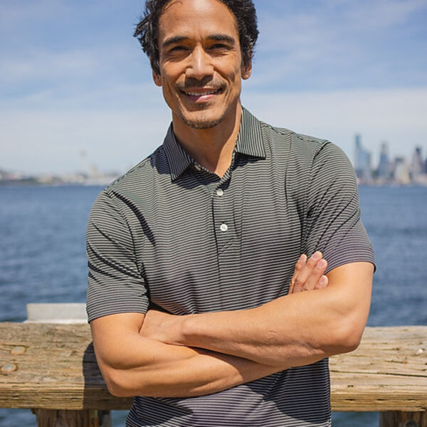 Cutter & Buck Forge Eco Fine Line Stripe Stretch  Recycled Mens Polo Miniaturansicht