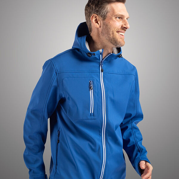 Clique Telemark Eco Stretch Softshell Full Zip Mens Hooded Jacket Miniaturansicht