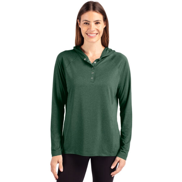 Cutter & Buck Coastline Epic Comfort Eco Recycled Womens Hooded Shirt Miniaturansicht