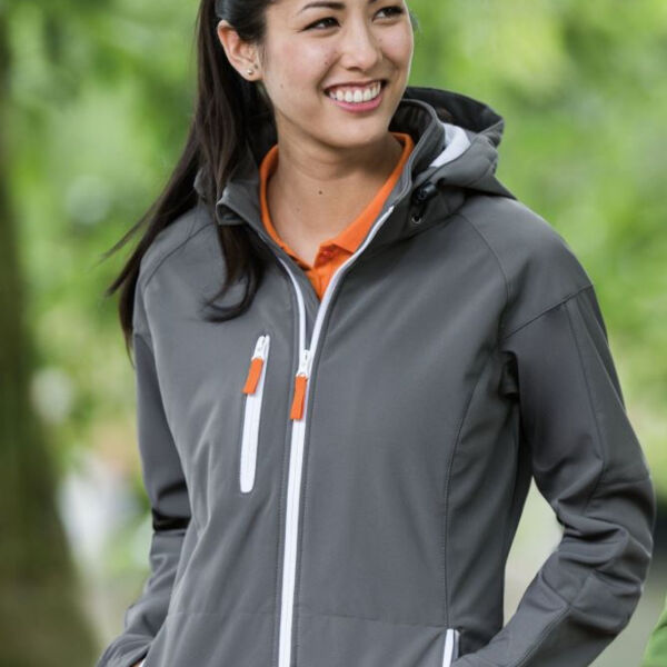 Clique Serac Stretch Softshell Hooded Full Zip Womens Jacket Miniaturansicht