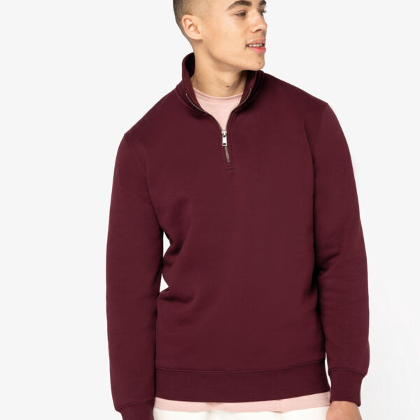 Umweltfreundliches Sweatshirt mit Stehkragen und Reißverschluss für Herren Miniaturansicht