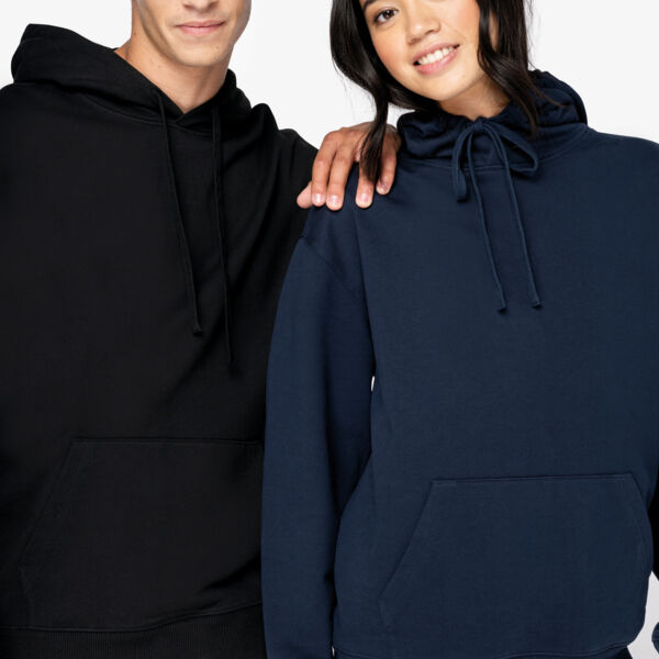 Umweltfreundliches Unisex Kapuzen-Sweatshirt mit hängenden Schultern aus French Terry  Miniaturansicht