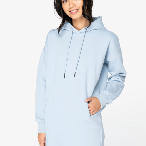 Umweltfreundliches Kapuzensweatshirtkleid für Damen Miniaturansicht